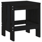 NNEVL Garden Stools 2 pcs Black 40x36x45 cm Solid Wood Pine
