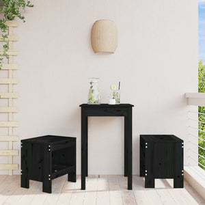 NNEVL Garden Stools 2 pcs Black 40x36x45 cm Solid Wood Pine