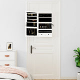 NNEVL Mirror Jewellery Cabinet with LED Lights Wall Mounted White