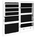 NNEVL Mirror Jewellery Cabinet with LED Lights Wall Mounted White