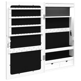 NNEVL Mirror Jewellery Cabinet with LED Lights Wall Mounted White