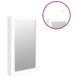 NNEVL Mirror Jewellery Cabinet with LED Lights Wall Mounted White