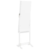 NNEVL Mirror Jewellery Cabinet with LED Lights Free Standing White