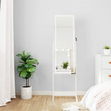 NNEVL Mirror Jewellery Cabinet with LED Lights Free Standing White