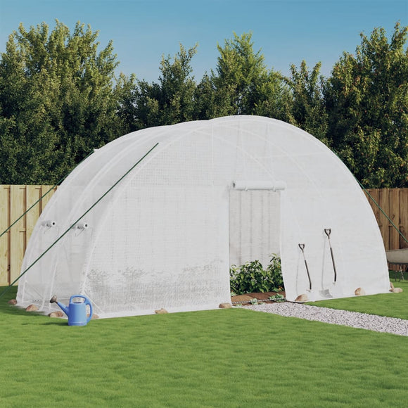 NNEVL Greenhouse with Steel Frame White 12 m² 6x2x2.85 m