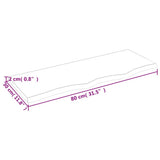 NNEVL Wall Shelf Light Brown 80x30x2 cm Treated Solid Wood Oak