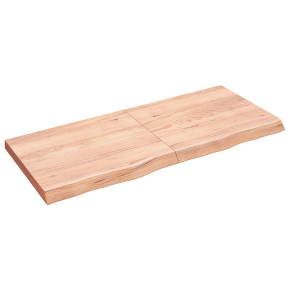 NNEVL Wall Shelf Light Brown 140x60x(2-6) cm Treated Solid Wood Oak
