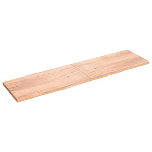 NNEVL Wall Shelf Light Brown 200x50x(2-4) cm Treated Solid Wood Oak