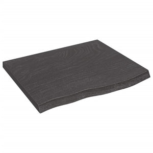 NNEVL Wall Shelf Dark Grey 60x50x(2-4) cm Treated Solid Wood Oak