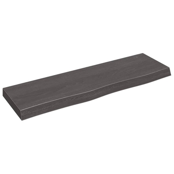 NNEVL Wall Shelf Dark Grey 100x30x(2-6) cm Treated Solid Wood Oak