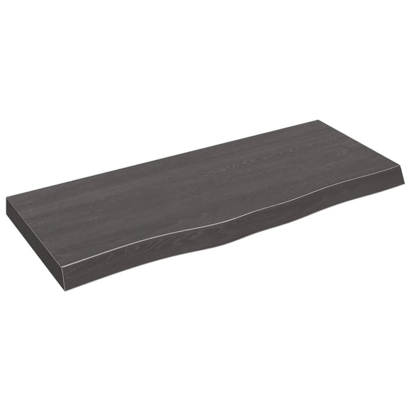 NNEVL Wall Shelf Dark Grey 100x40x(2-6) cm Treated Solid Wood Oak
