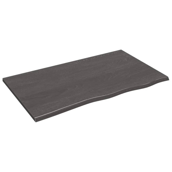 NNEVL Wall Shelf Dark Grey 100x60x2 cm Treated Solid Wood Oak