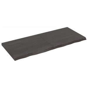 NNEVL Wall Shelf Dark Grey 120x50x(2-4) cm Treated Solid Wood Oak