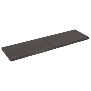 NNEVL Wall Shelf Dark Grey 140x40x(2-4) cm Treated Solid Wood Oak