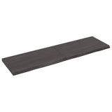NNEVL Wall Shelf Dark Grey 140x40x(2-4) cm Treated Solid Wood Oak