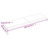 NNEVL Wall Shelf Dark Grey 140x40x(2-4) cm Treated Solid Wood Oak