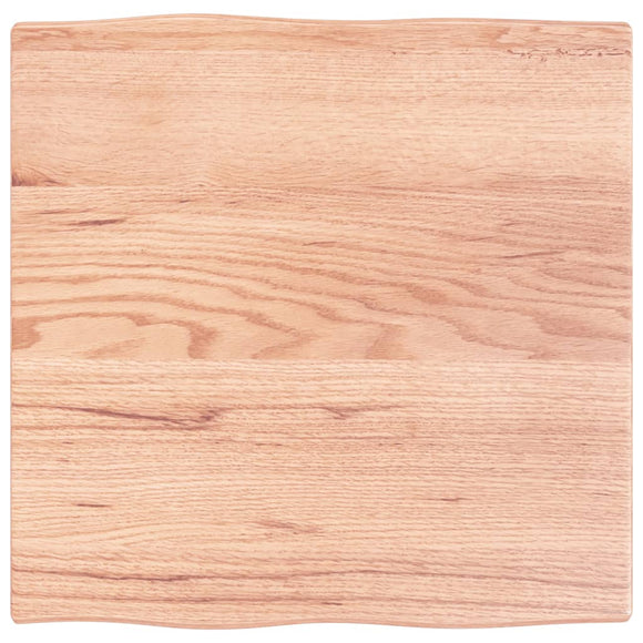 NNEVL Table Top Light Brown 60x60x2 cm Treated Solid Wood Oak Live Edge