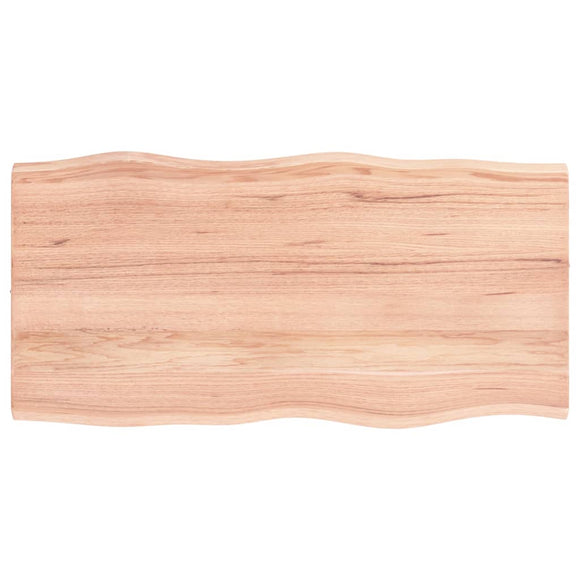 NNEVL Table Top Light Brown 80x40x2 cm Treated Solid Wood Oak Live Edge