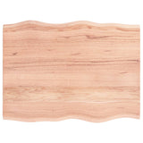 NNEVL Table Top Light Brown 80x60x2 cm Treated Solid Wood Oak Live Edge