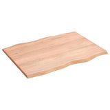 NNEVL Table Top Light Brown 80x60x2 cm Treated Solid Wood Oak Live Edge