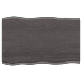 NNEVL Table Top Dark Grey 80x50x2 cm Treated Solid Wood Oak Live Edge