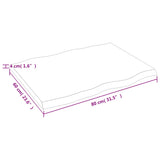 NNEVL Table Top Dark Grey 80x60x(2-4) cm Treated Solid Wood Live Edge