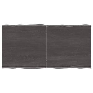 NNEVL Table Top Dark Grey 120x60x6 cm Treated Solid Wood Oak Live Edge
