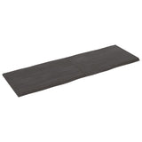 NNEVL Table Top Dark Grey 180x60x4 cm Treated Solid Wood Oak Live Edge