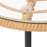 NNEVL 3 Piece Garden Dining Set Poly Rattan