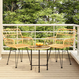 NNEVL 3 Piece Garden Dining Set Poly Rattan
