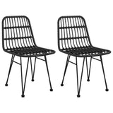 NNEVL 3 Piece Garden Dining Set Black Poly Rattan