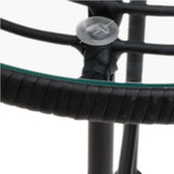 NNEVL 3 Piece Garden Dining Set Black Poly Rattan