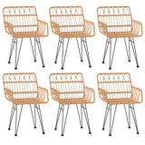 NNEVL 7 Piece Garden Dining Set Poly Rattan