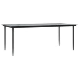 NNEVL 7 Piece Garden Dining Set Black Poly Rattan