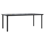 NNEVL 9 Piece Garden Dining Set Black Poly Rattan