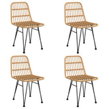 NNEVL 5 Piece Garden Dining Set Poly Rattan