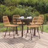 NNEVL 5 Piece Garden Dining Set Poly Rattan