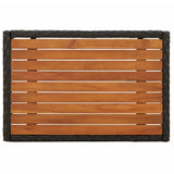 NNEVL 4 Piece Garden Dining Set with Cushions Black Poly Rattan