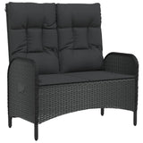 NNEVL 3 Piece Garden Dining Set with Cushions Black Poly Rattan