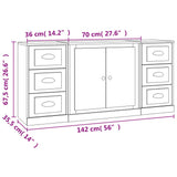 NNEVL Sideboards 3 pcs Sonoma Oak Engineered Wood