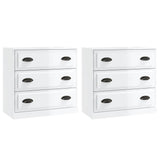 NNEVL Sideboards 2 pcs High Gloss White Engineered Wood
