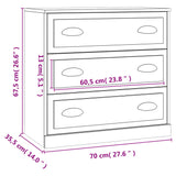 NNEVL Sideboards 2 pcs High Gloss White Engineered Wood