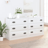 NNEVL Sideboards 2 pcs High Gloss White Engineered Wood