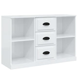 NNEVL Sideboards 3 pcs High Gloss White Engineered Wood