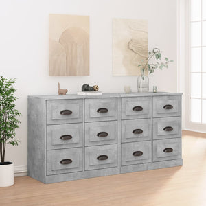 NNEVL Sideboards 2 pcs Concrete Grey Engineered Wood