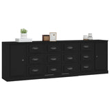 NNEVL Sideboards 3 pcs Black Engineered Wood