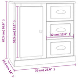 NNEVL Sideboards 3 pcs Black Engineered Wood