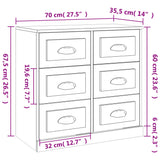 NNEVL Sideboards 3 pcs Black Engineered Wood