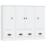 NNEVL Highboards 3 pcs White Engineered Wood