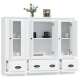 NNEVL Highboards 3 pcs White Engineered Wood
